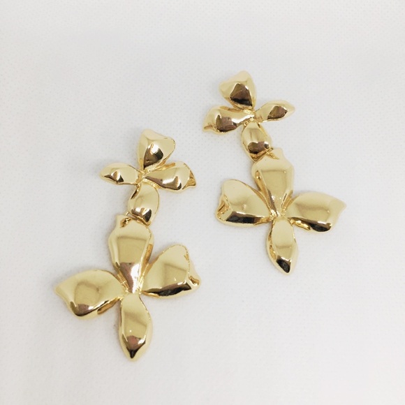 Anthropologie Jewelry - NWT Anthropologie baublebar gold floral earrings